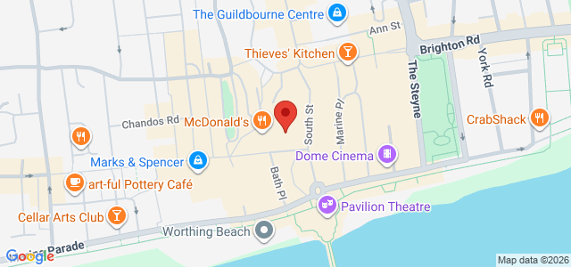 Map showing The Sushi Co - Worthing in Worthing