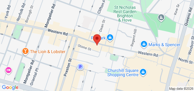 Map showing The Sushi Co - Brighton in Brighton