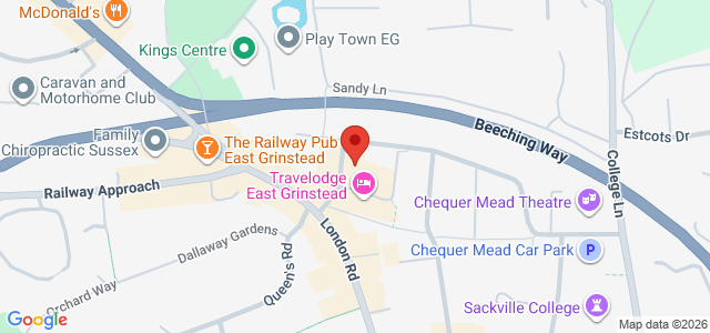 Map showing The Sushi Co - East Grinstead in East Grinstead