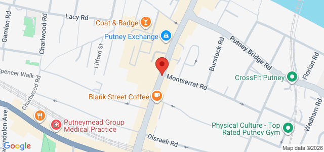 Map showing The Sushi Co - Putney in London