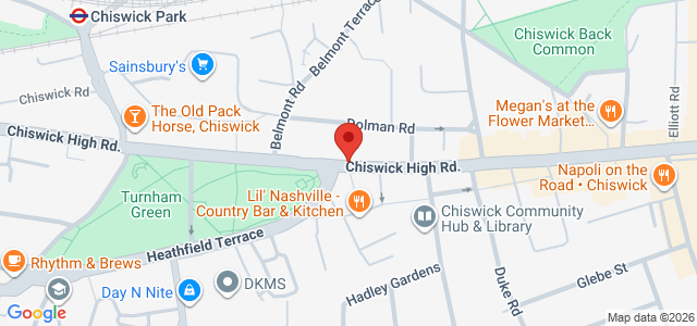 Map showing The Sushi Co - Chiswick in London