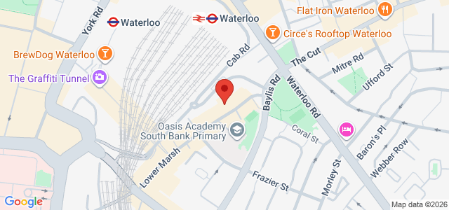 Map showing The Sushi Co - Waterloo in London