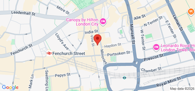Map showing The Sushi Co - Aldgate in London
