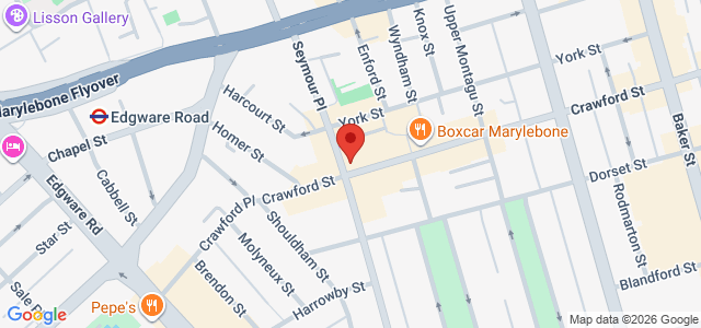 Map showing The Sushi Co - Marylebone in London