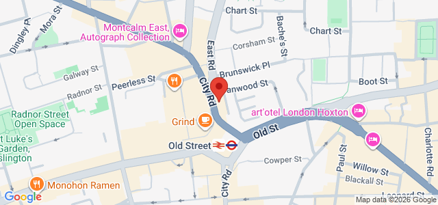 Map showing The Sushi Co - Shoreditch in London