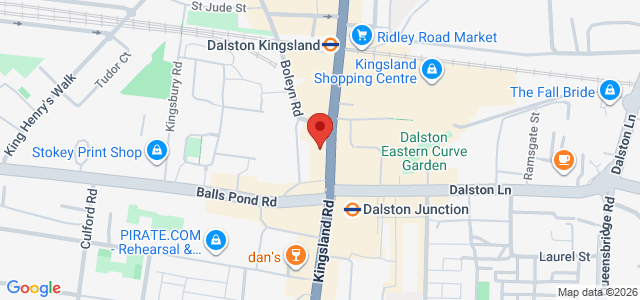 Map showing The Sushi Co - Dalston in London
