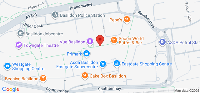 Map showing The Sushi Co - Basildon in Basildon