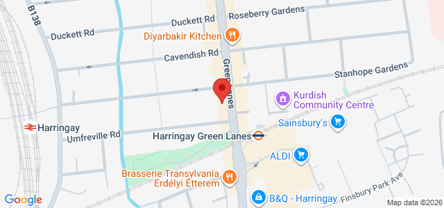 Map showing The Sushi Co - Harringay in London