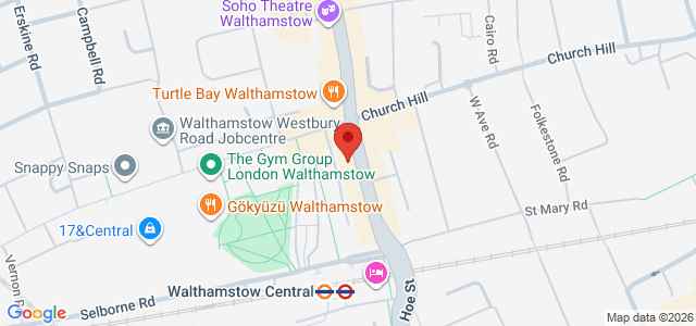 Map showing The Sushi Co - Walthamstow in London