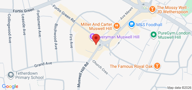 Map showing The Sushi Co - Muswell Hill in London