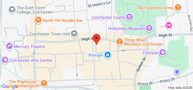 Map showing The Sushi Co - Colchester in Colchester