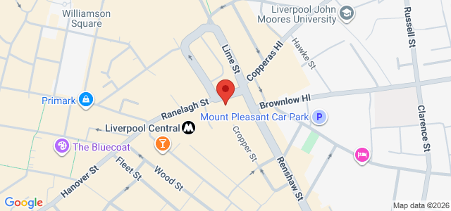 Map showing The Sushi Co - Liverpool in Liverpool